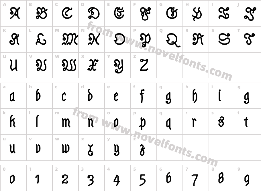 Astloch BoldCharacter Map