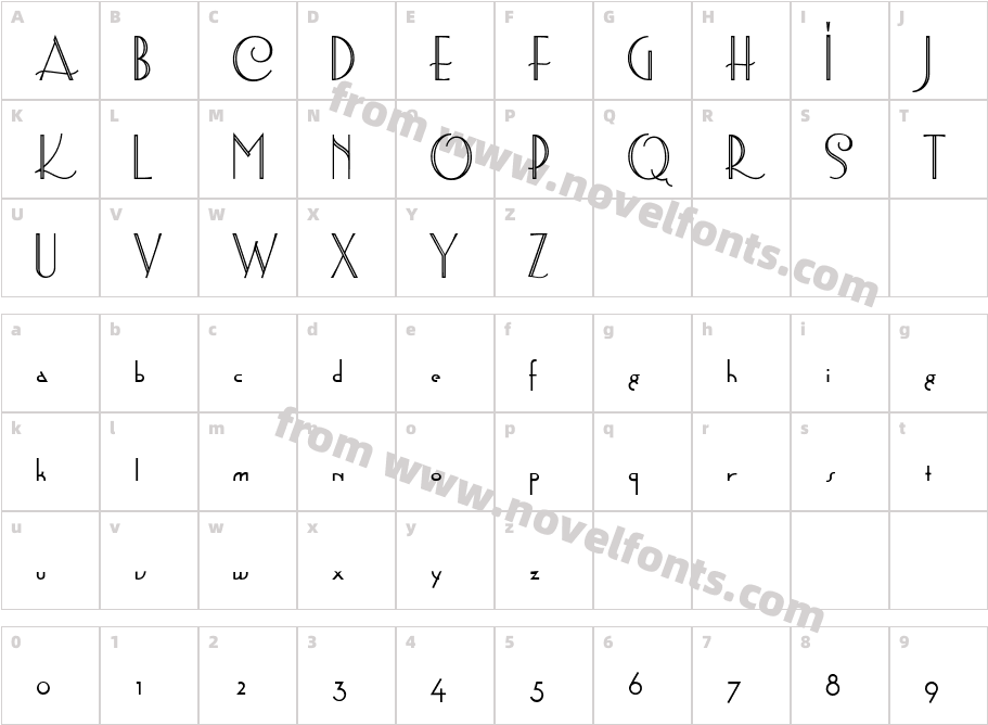 Astoria Titling NfCharacter Map