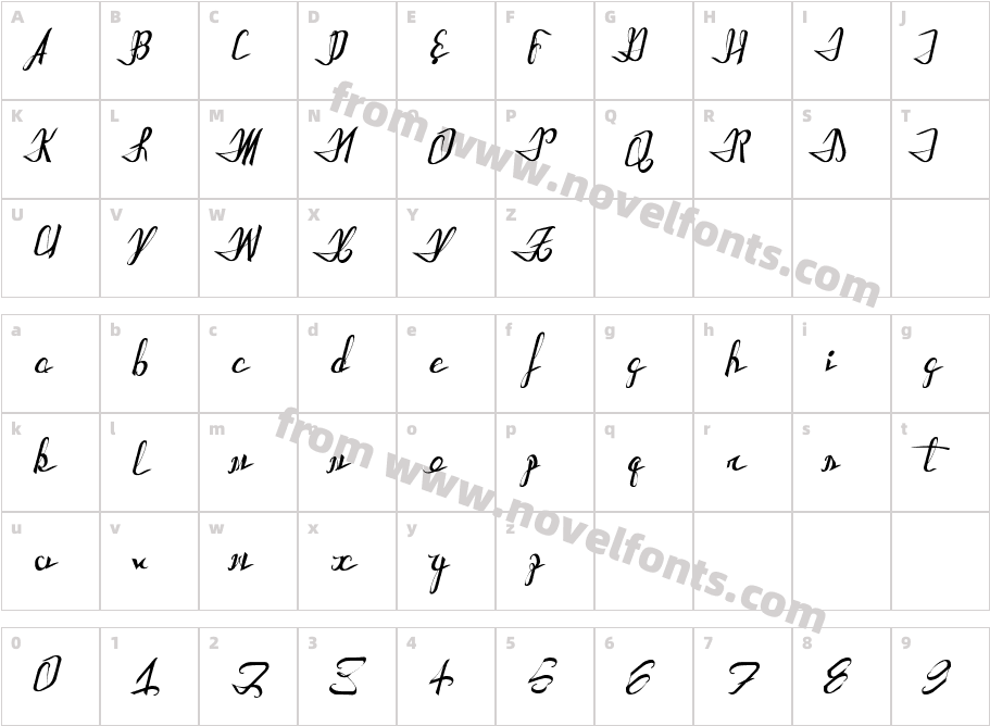 AstralProjectionsItalicCharacter Map