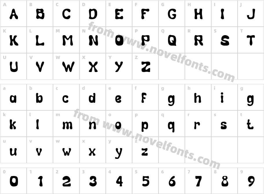 Calebasse (Unregistered)Character Map