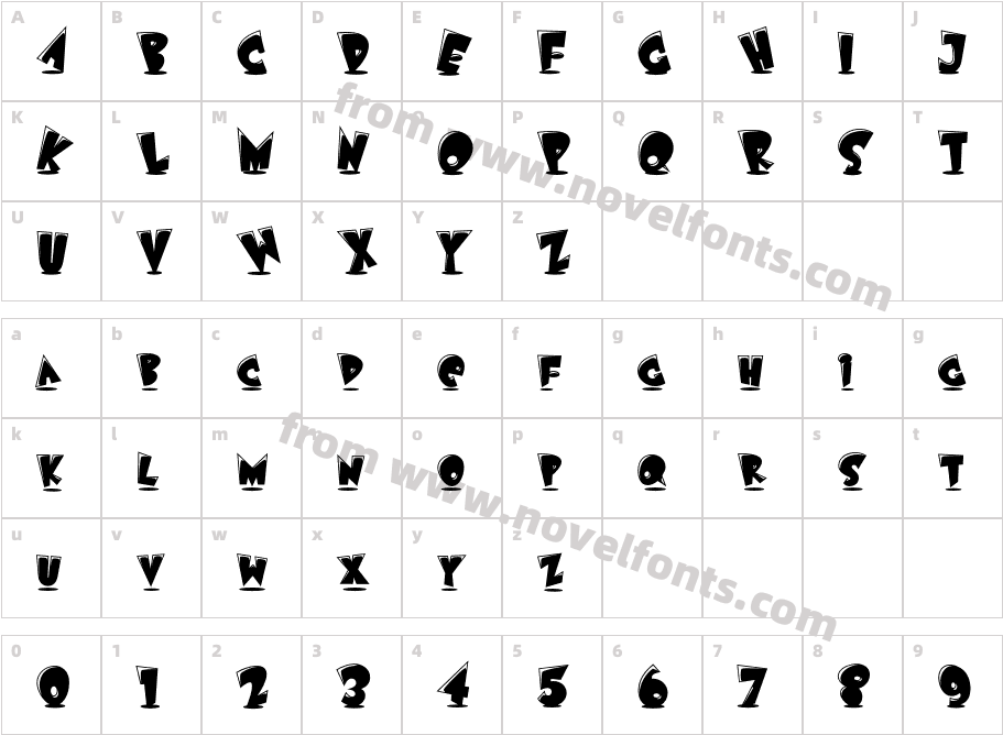 Astro Black Std ITCCharacter Map