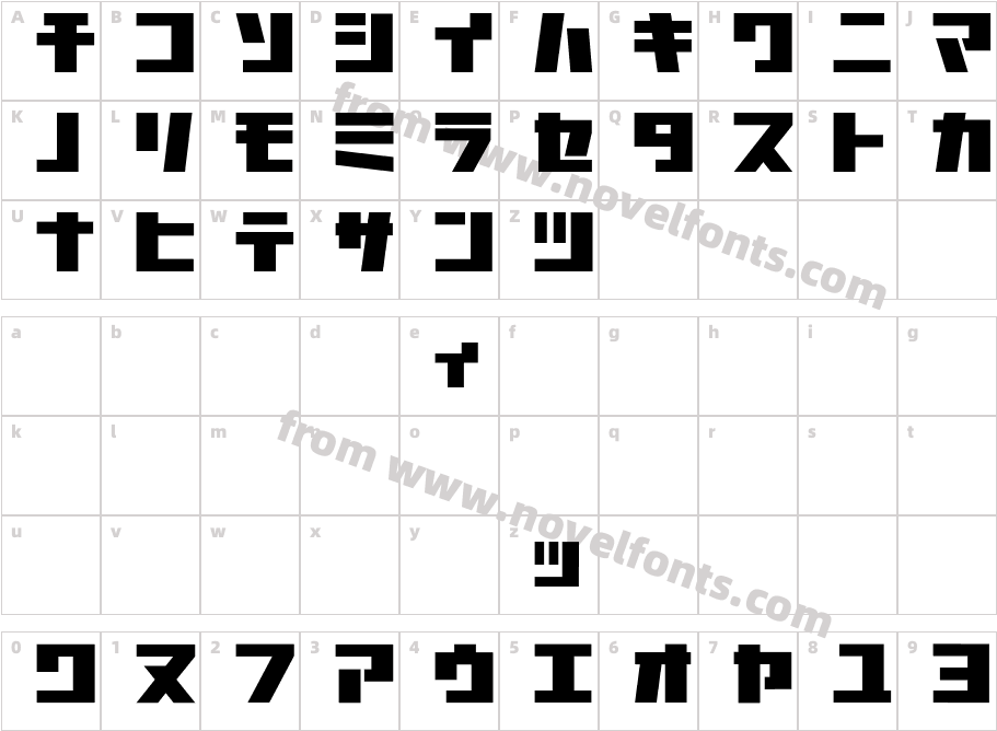 Astro-BoldCharacter Map