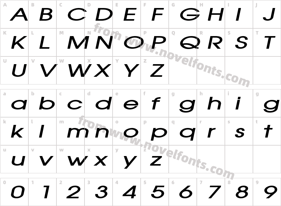 Atilla Extended BoldItalicCharacter Map