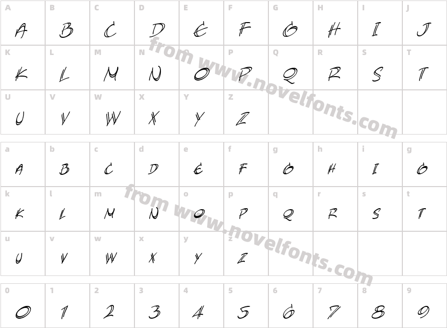 AtlandSketches BB ItalicCharacter Map