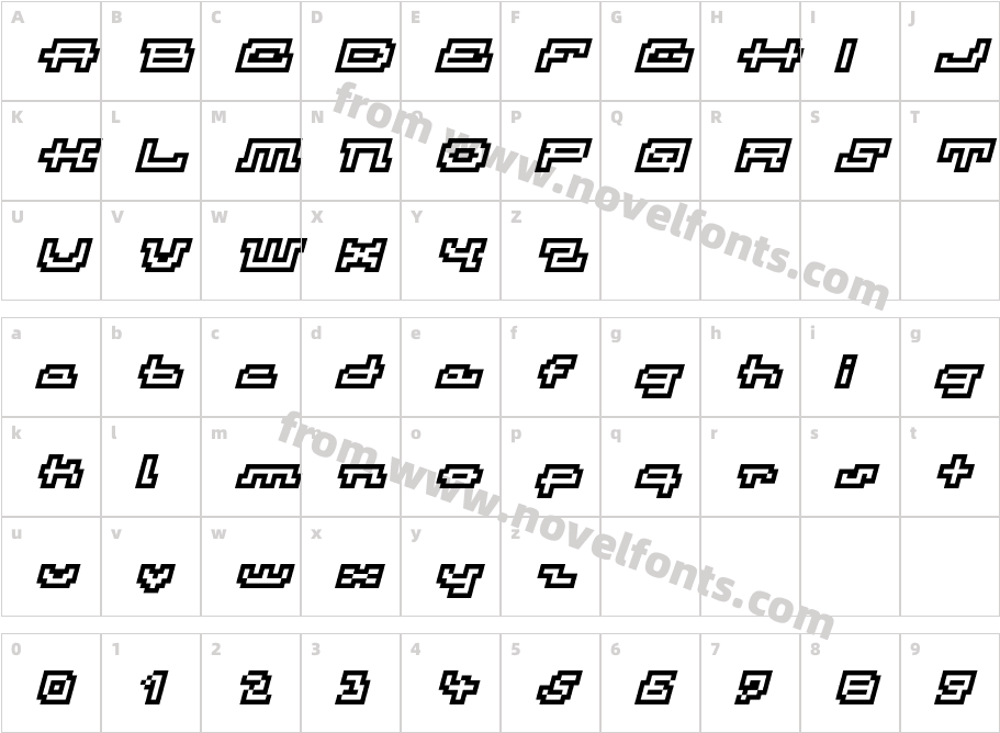 Atomic-OutlineItalicCharacter Map