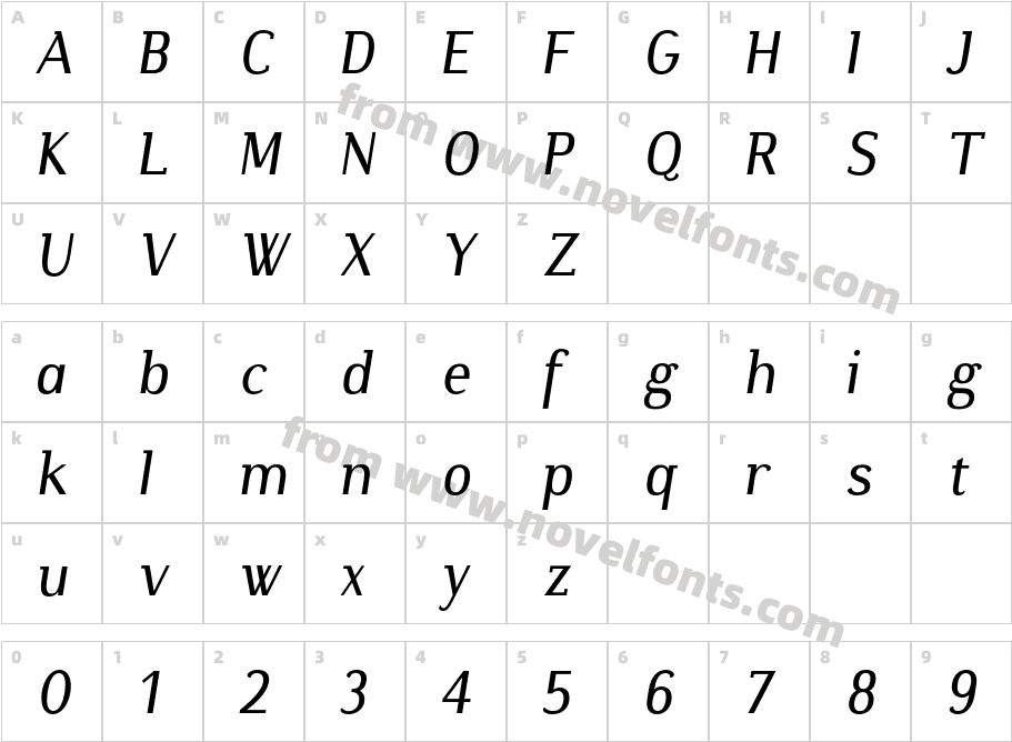 Atzur-ItalicCharacter Map