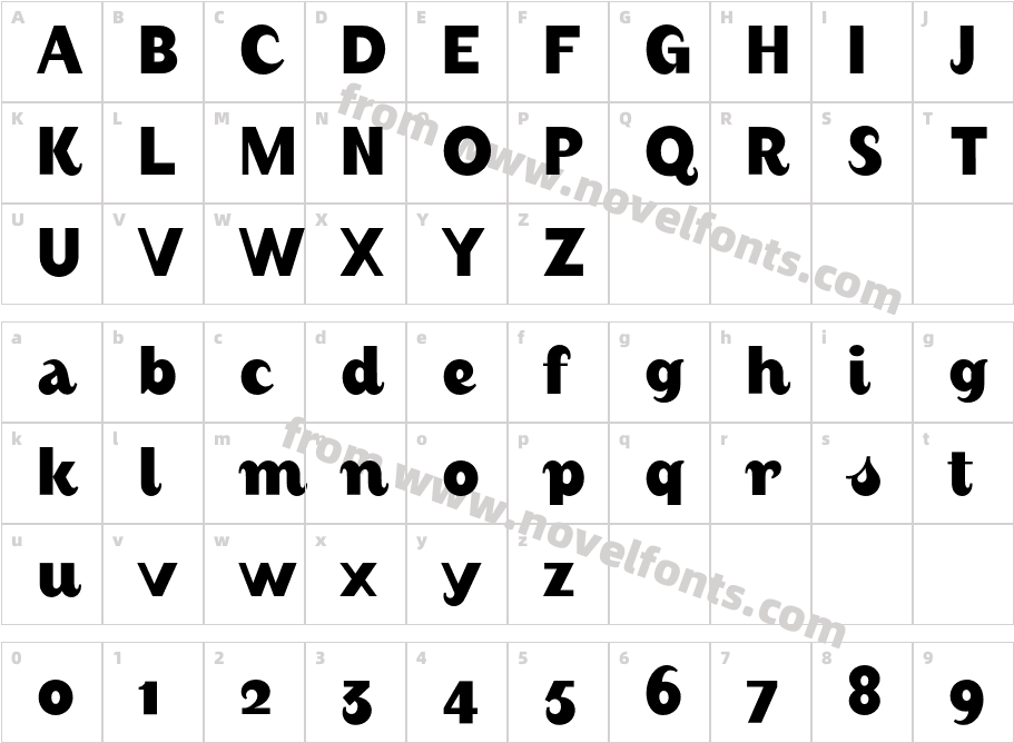 August-BoldAlternateCharacter Map