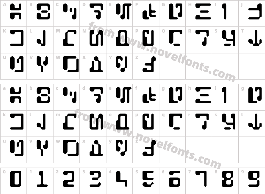 Aurebesh Bloops AF RegularCharacter Map