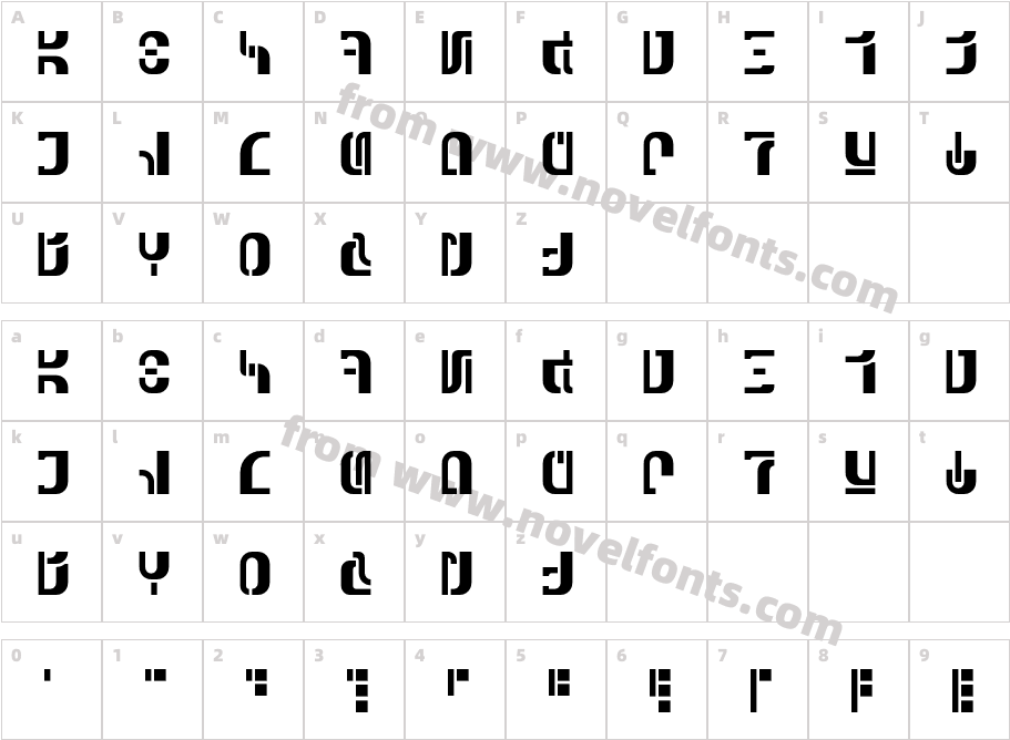 Aurebesh Racer AF RegularCharacter Map