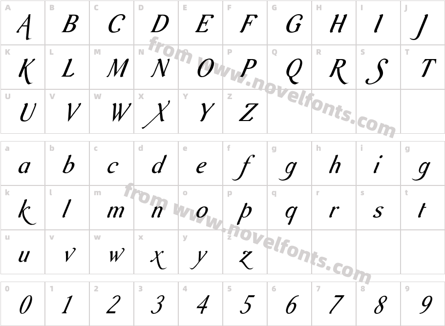 AurelisADFScriptNo2Std-CdItaCharacter Map