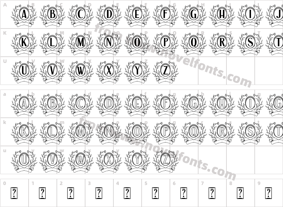 Auro MonogramCharacter Map