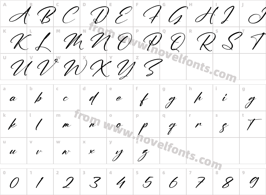 Australia Custom ItalicCharacter Map