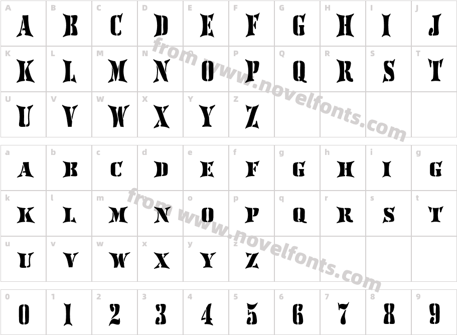 AustralianFlyingCorpsStencilHCharacter Map