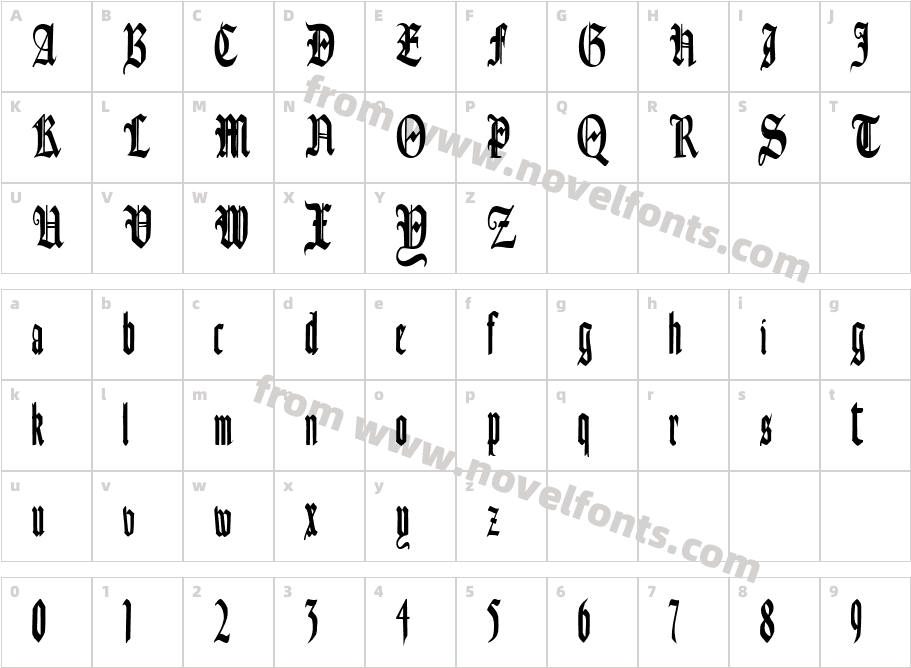 AuthurFont110-SPBoldCharacter Map