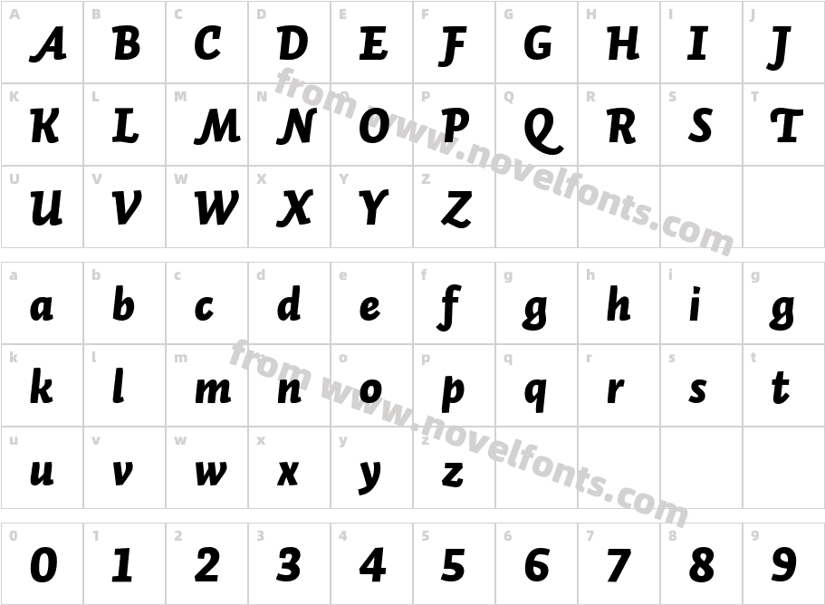 Auto2-BlackItalicLFCharacter Map