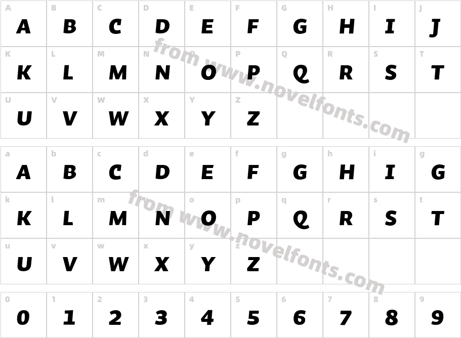 Auto2-BlackItalicSmCpCharacter Map