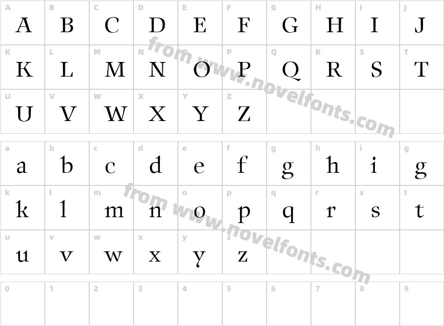 Auxerre 45 Light reducedCharacter Map