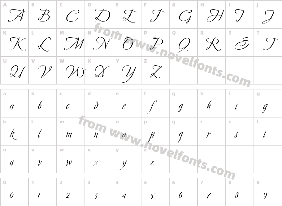 Avalon MediumCharacter Map