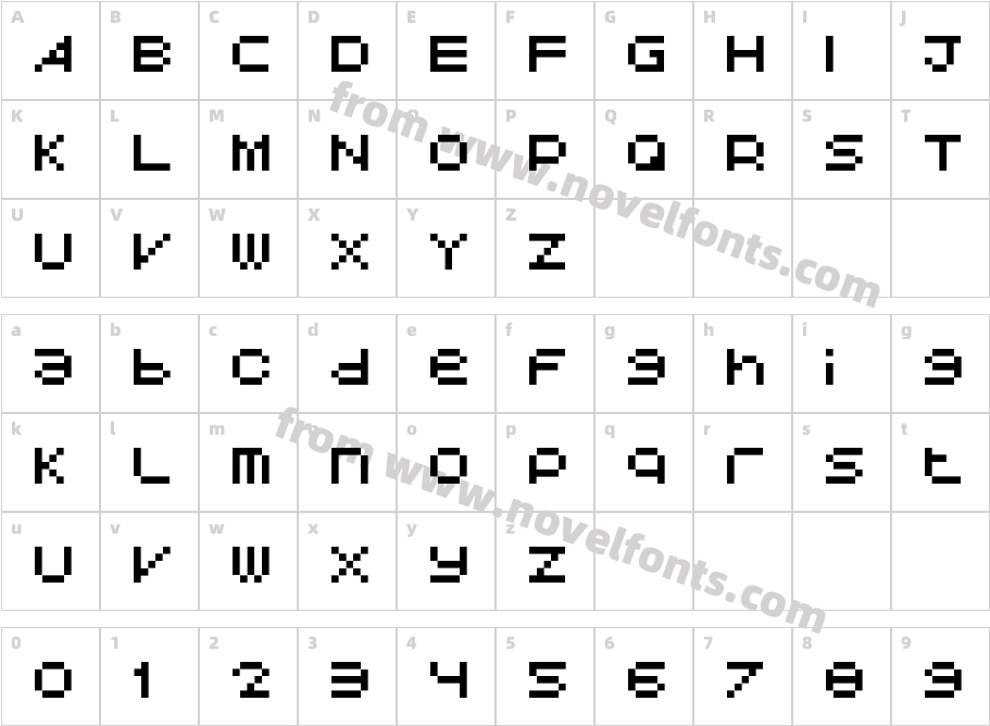 Avant Pixel RegularCharacter Map