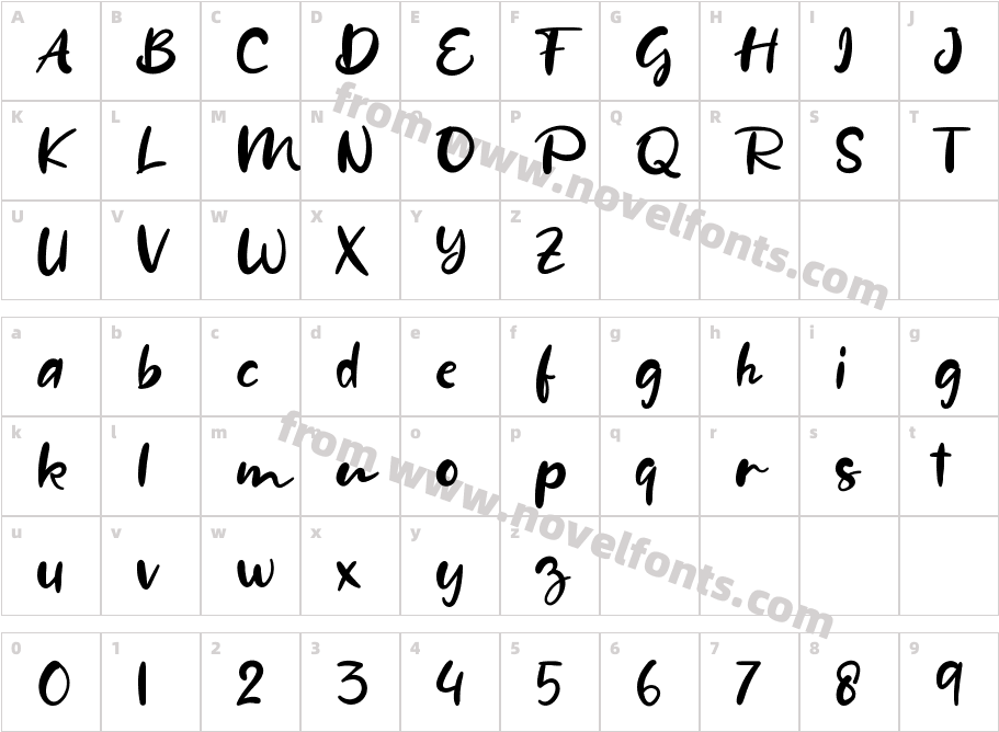 AveliaRegularCharacter Map