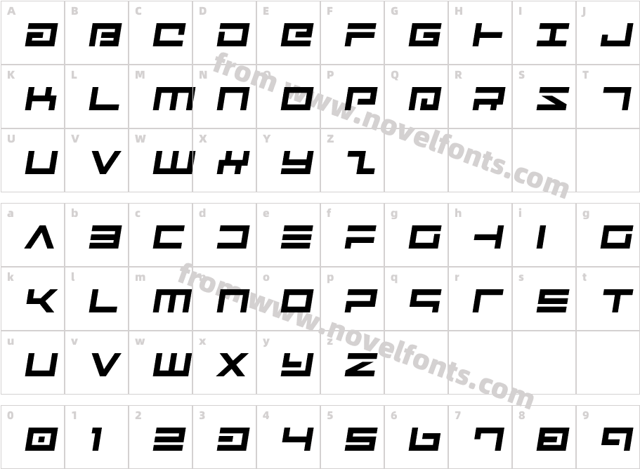 Avenger Semi-ItalicCharacter Map