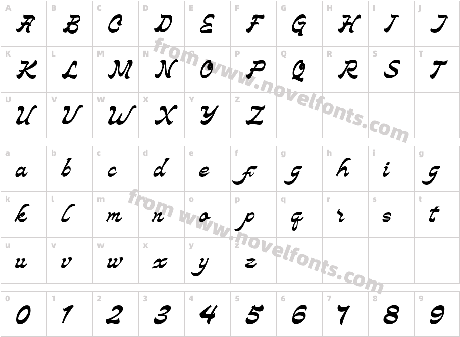 CallicotezCharacter Map