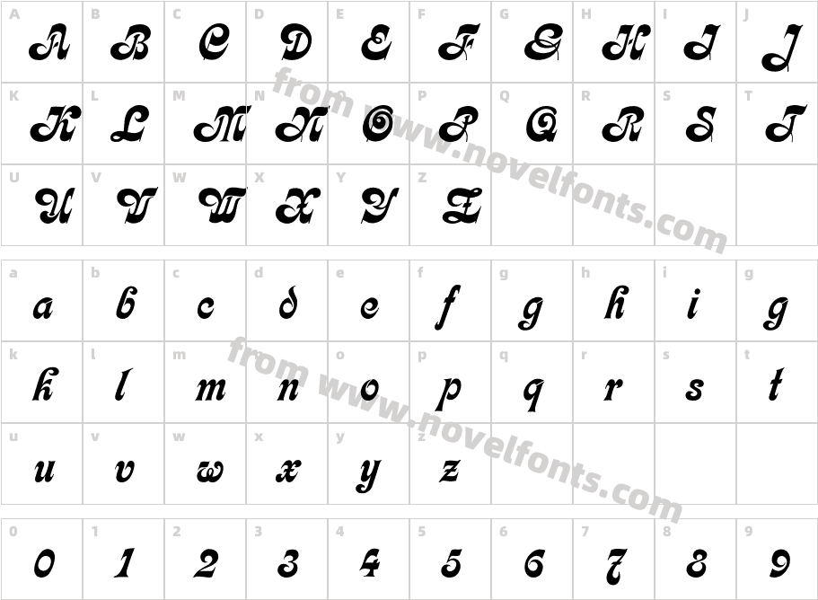 CalligraphiaCharacter Map