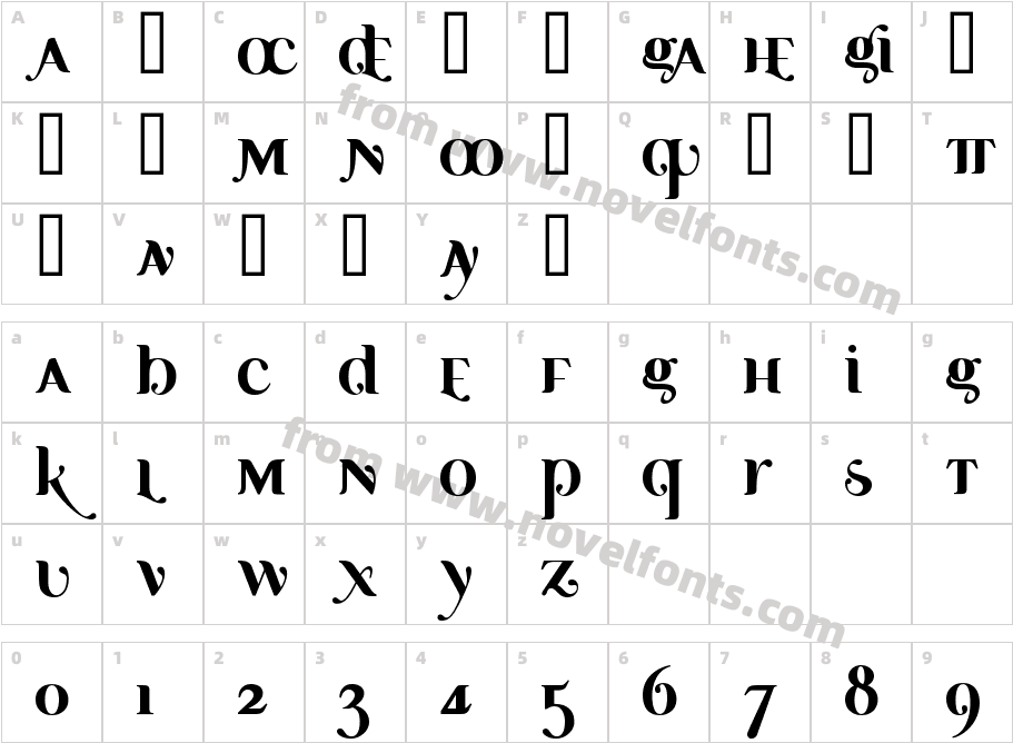 Ayosmonika BoldCharacter Map