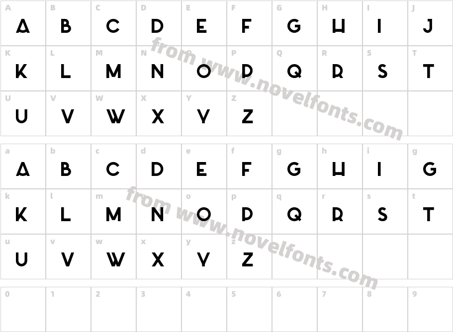 Azedo-BoldCharacter Map