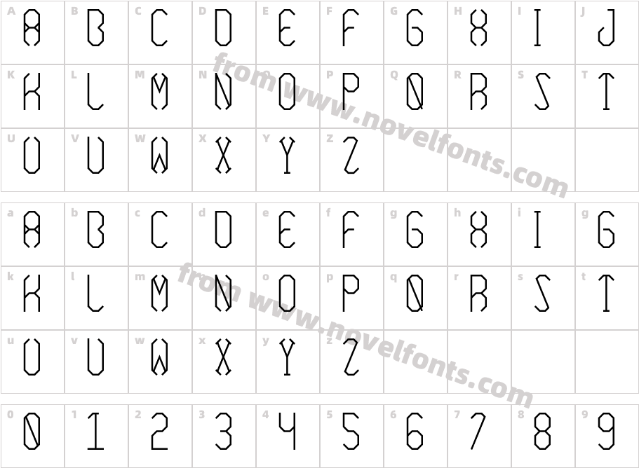 Azimuth BoldCharacter Map