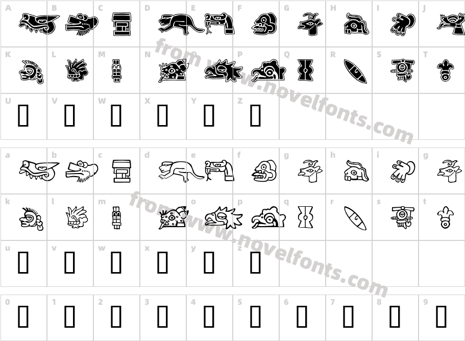 AztecDaySignsCharacter Map