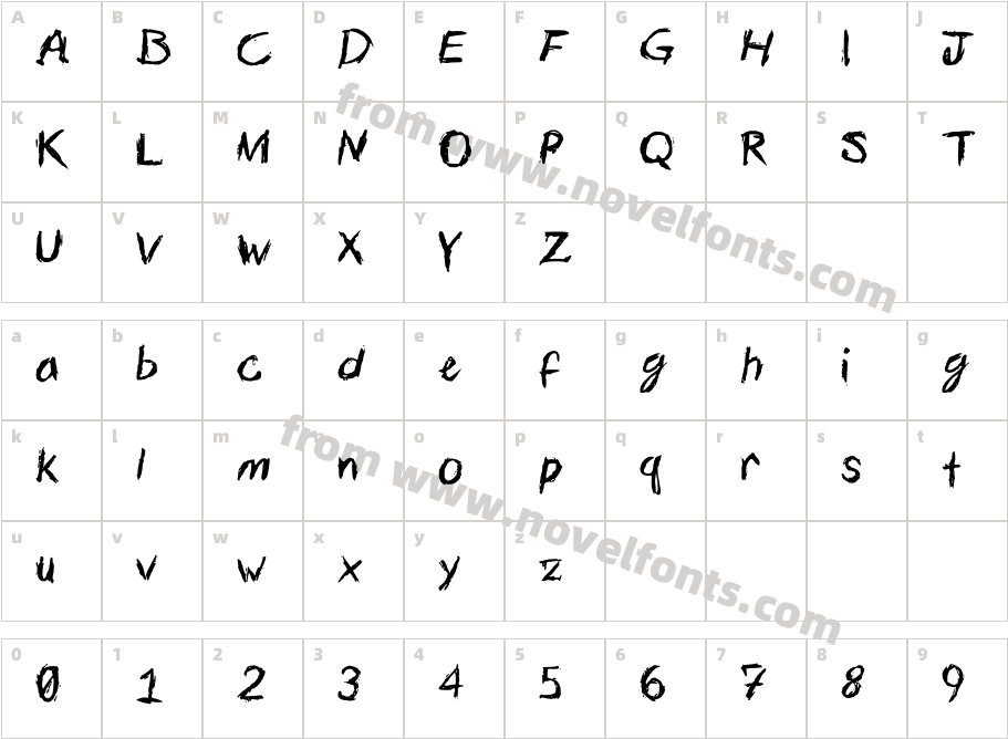 CalligstropheCharacter Map