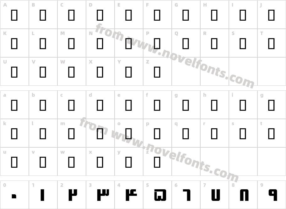 B Sina BoldCharacter Map