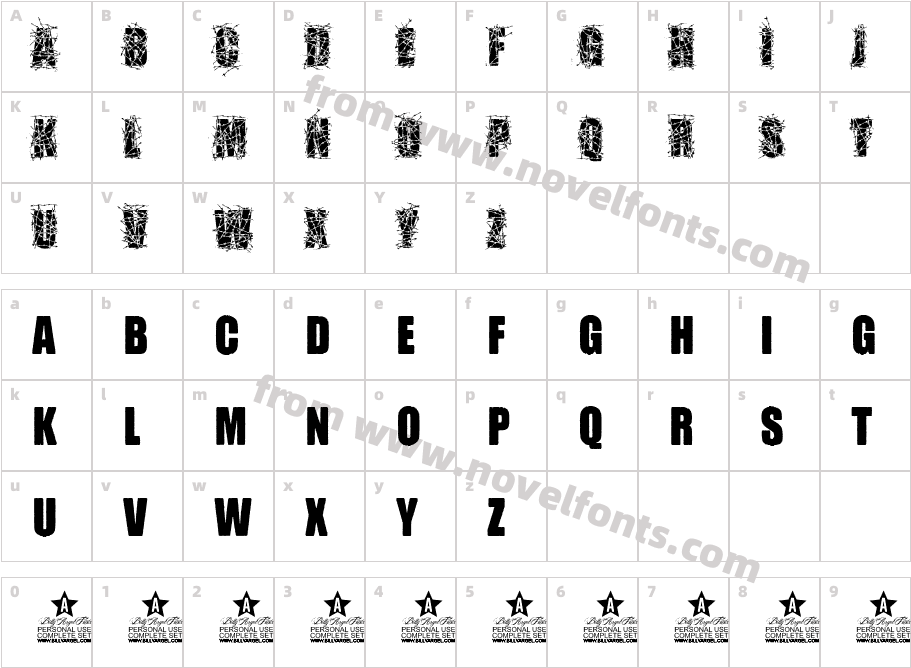 BARBEDWIRE PERSONAL USE BoldCharacter Map