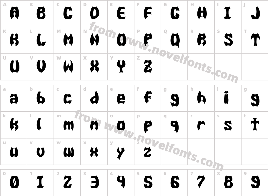 BAT MEN__GCharacter Map