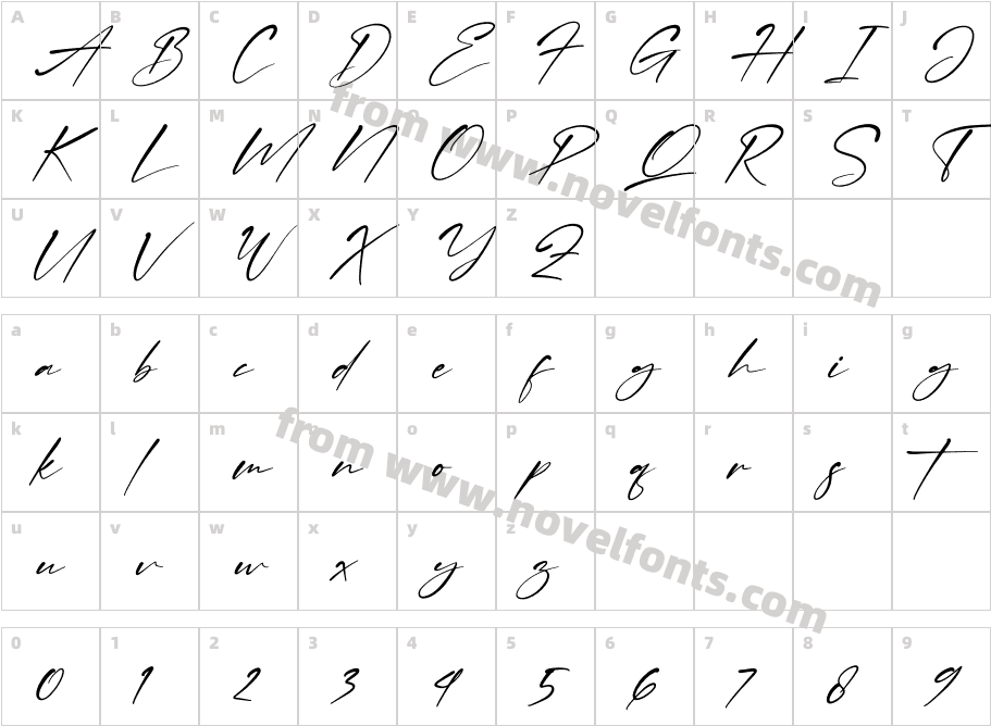 Callista ItalicCharacter Map