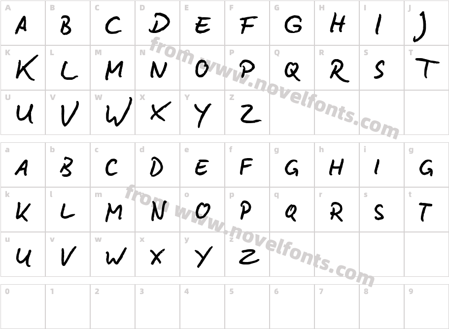 BD Lettering ReducedCharacter Map