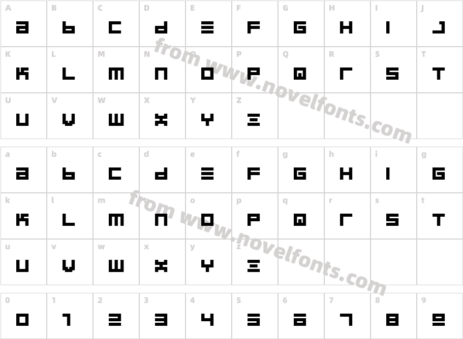 BIN BoldCharacter Map