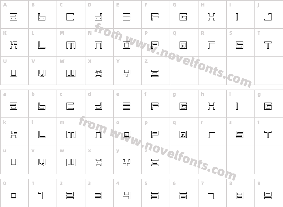 BIN OutlineCharacter Map