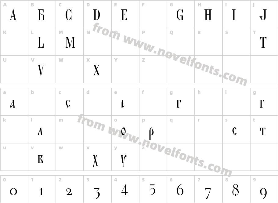 BLAGOVEST_2Character Map