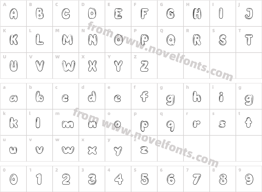 BLOBBYCHUGRegularCharacter Map