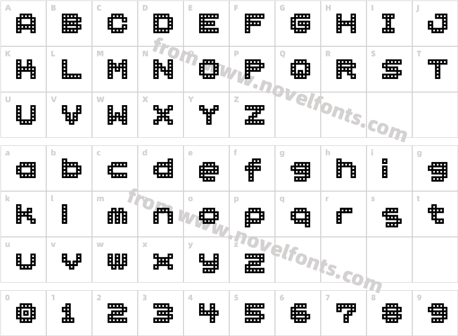 BM block A15Character Map