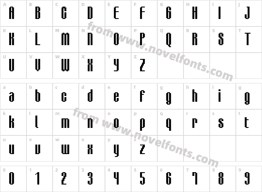 BM delico A16Character Map