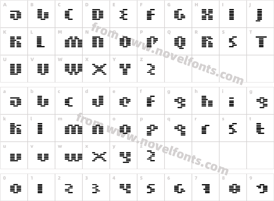 BN Moog BoyCharacter Map