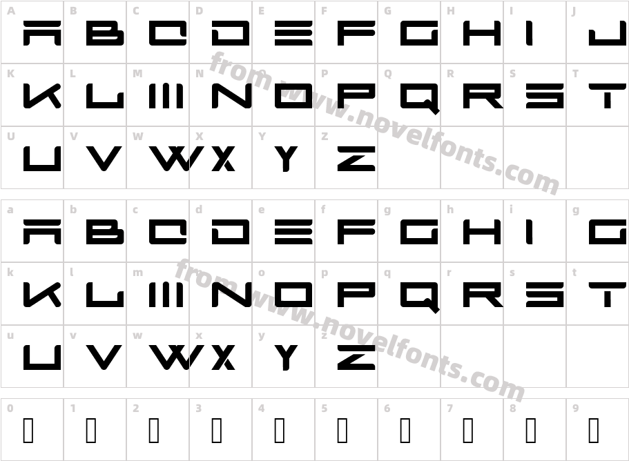 BOASTfontCharacter Map