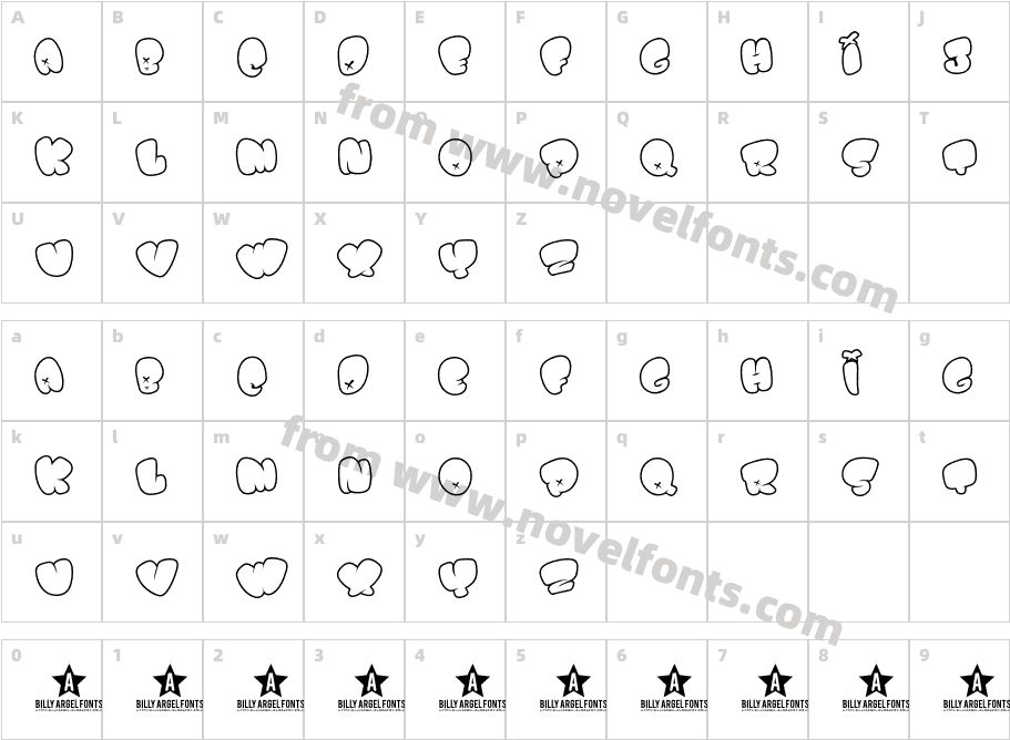 BOMB FONTCharacter Map