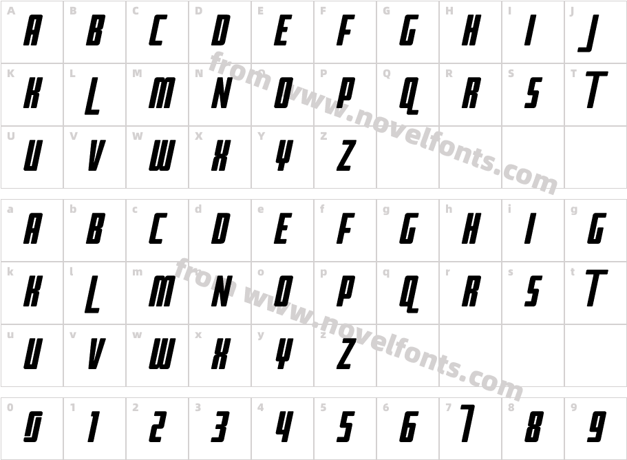 BPimperial-ItalicCharacter Map