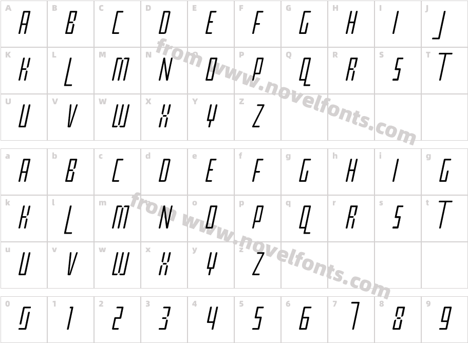 BPimperial-LightItalicCharacter Map