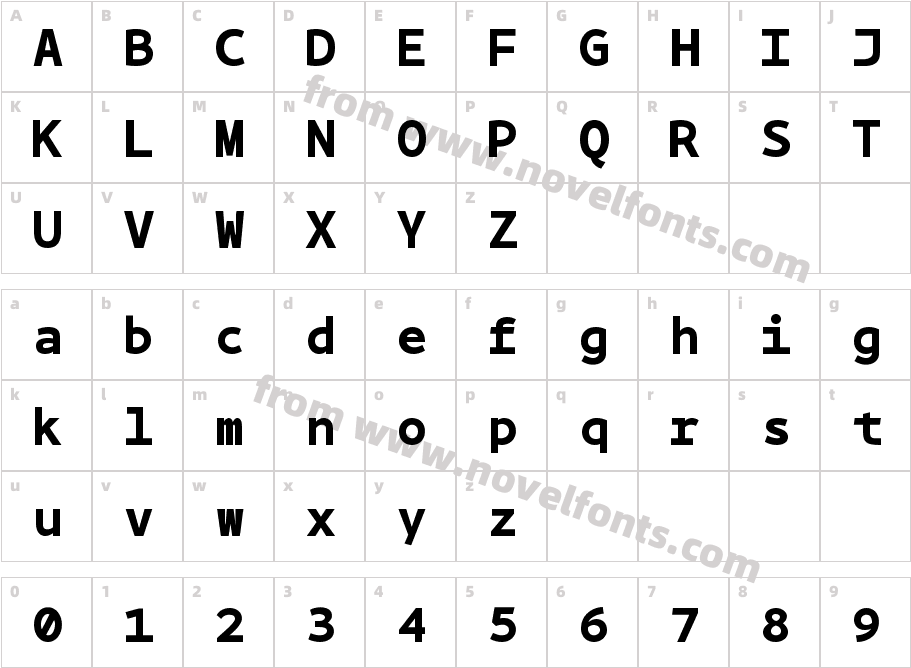 BPmono BoldCharacter Map