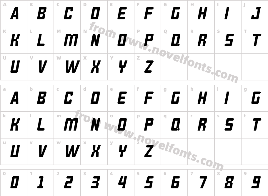 BROKEREN MIRING ItalicCharacter Map